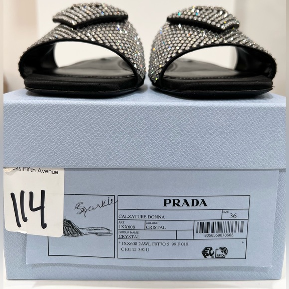 PRADA Crystal-Embellished Slides EU:36 - Picture 3 of 11
